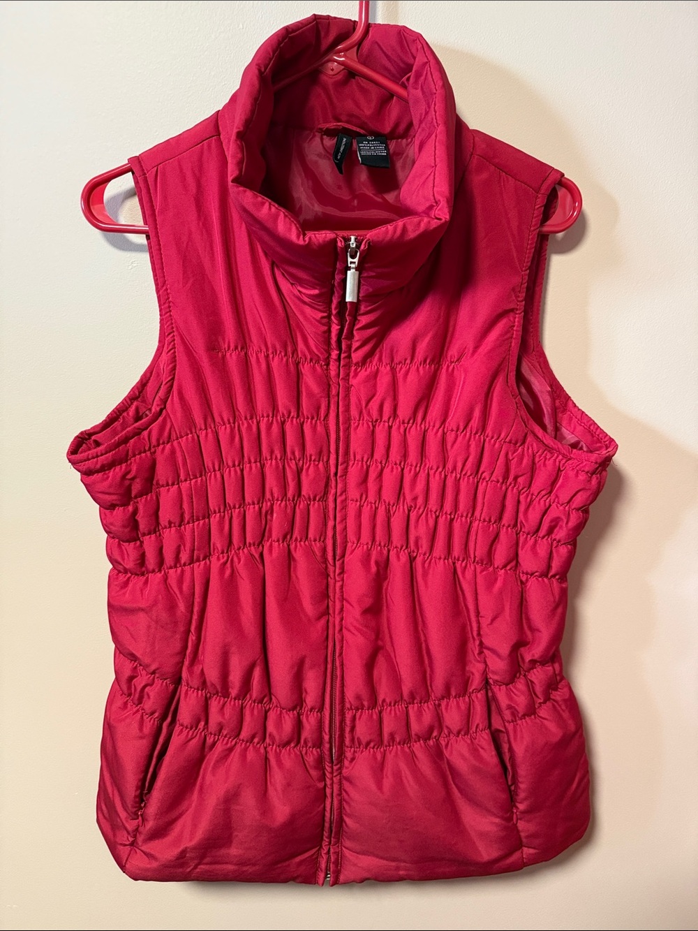 new directions Quilted Puffer Vest - Raspberry
